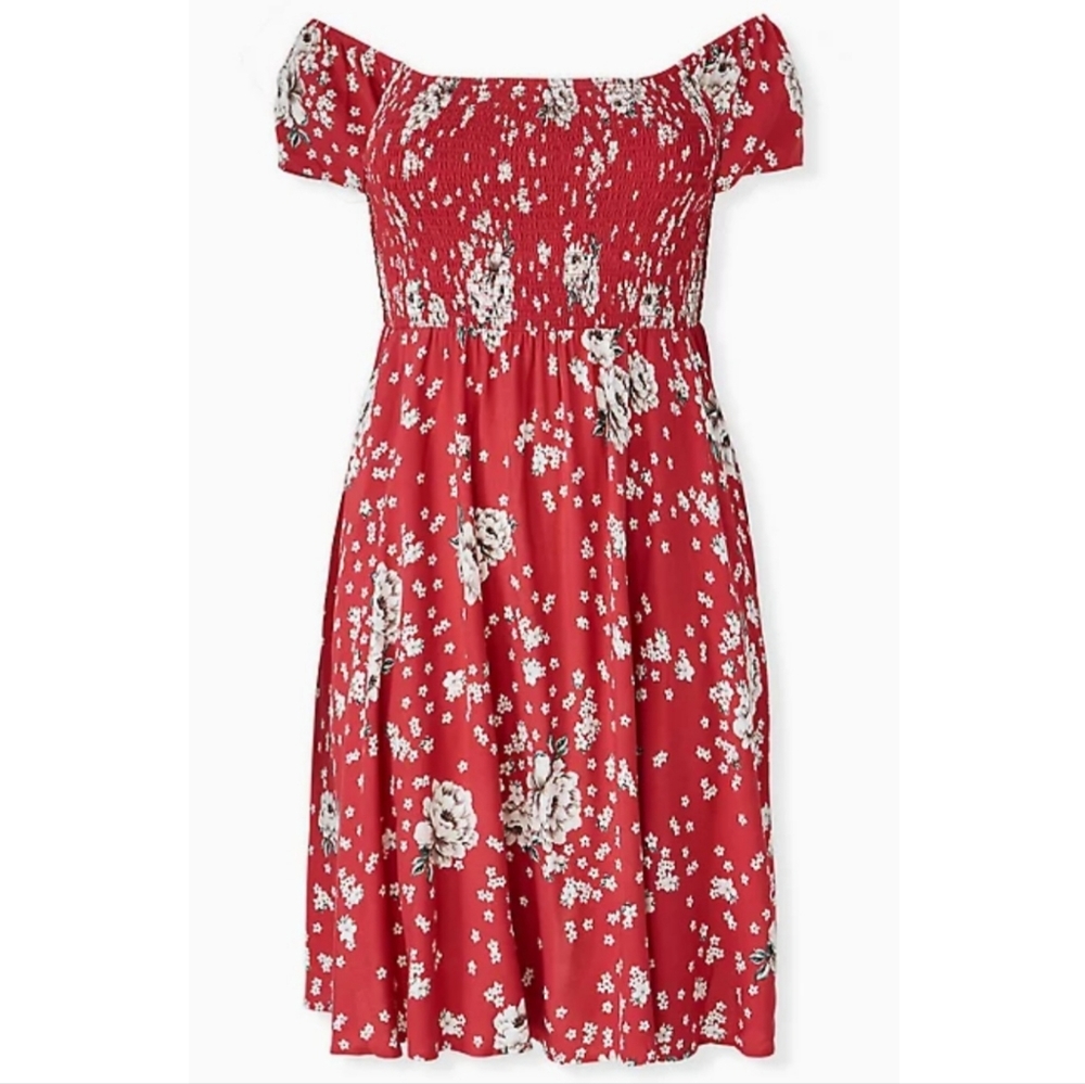 Torrid red floral skater dress NEW❤️